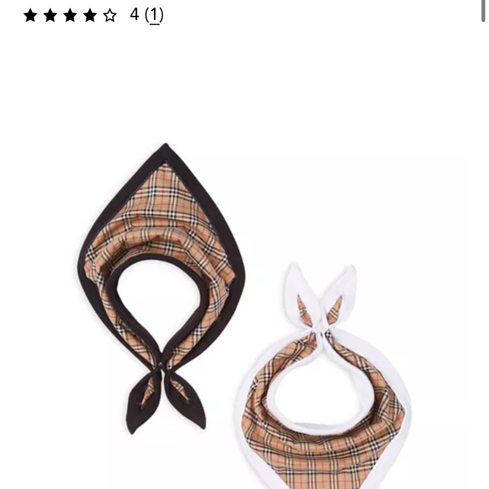 Burberry Kids Plaid Bib Set NWT